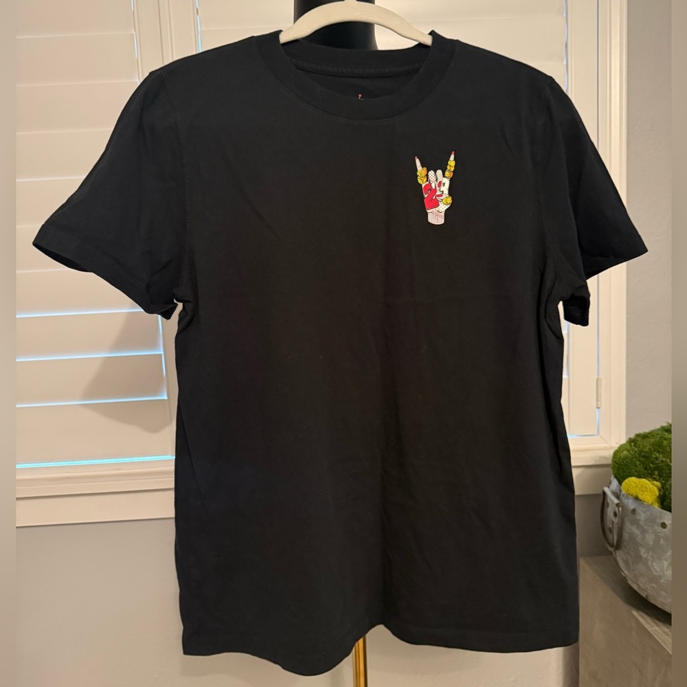 Jordan Black Short-Sleeve Tee with Small Colorful Chest Graphic